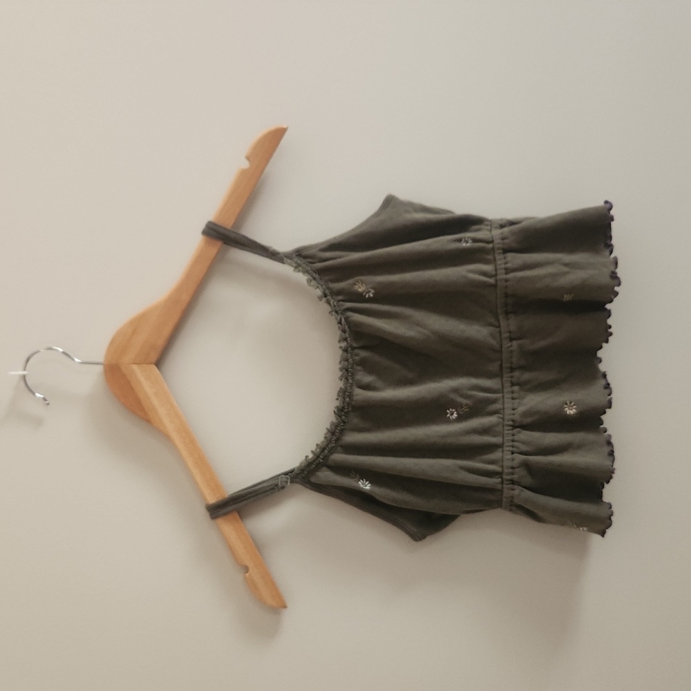 AE Olive Green Peplum Tank Top